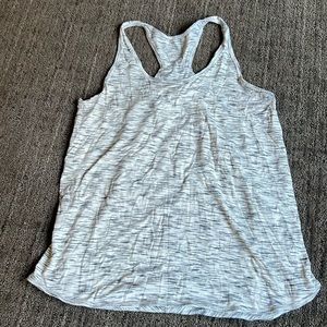 Grey and white Lululemon tank top
